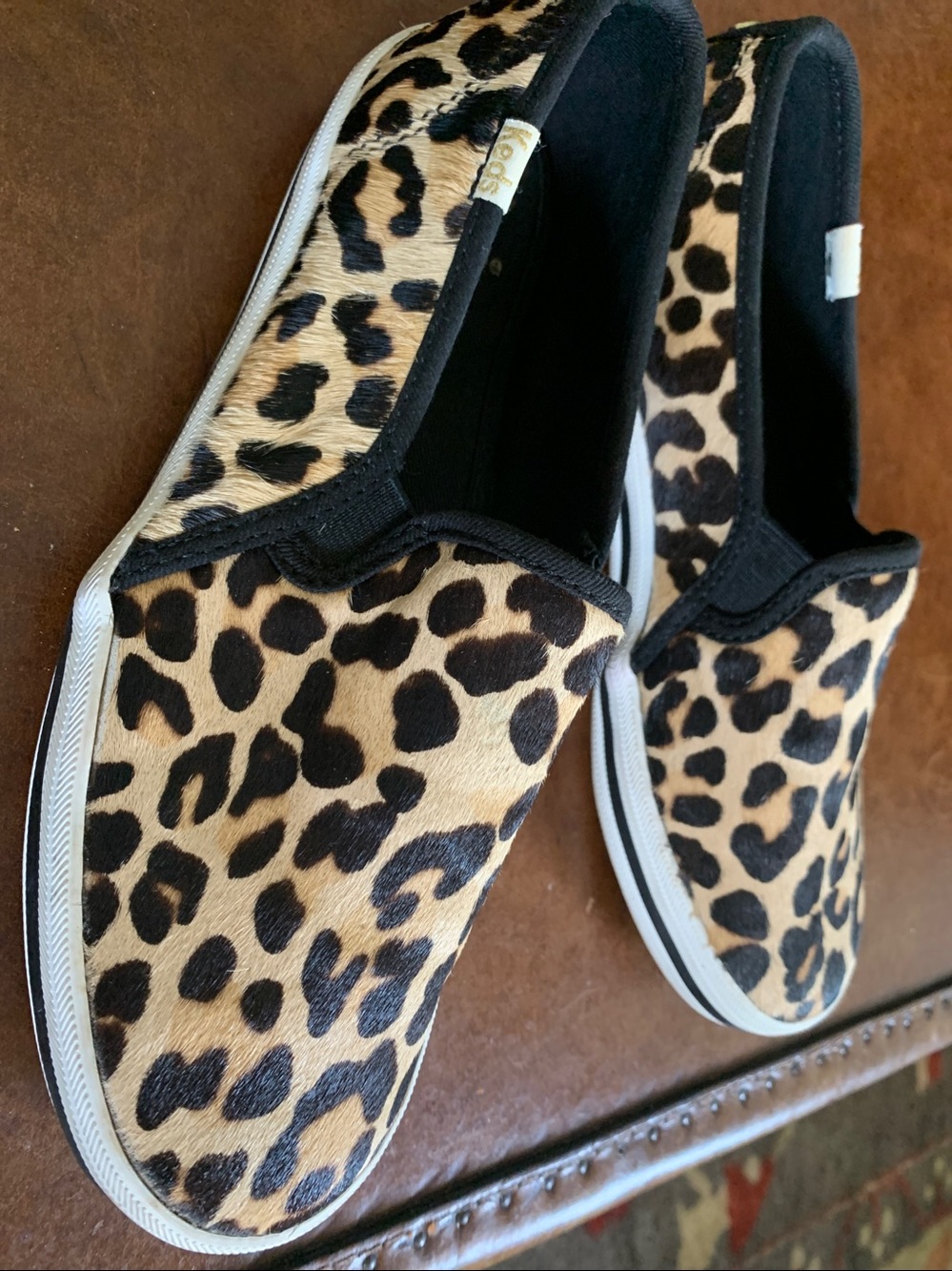kate spade Leopard-Print Slip-On Sneakers - Black & Tan - Picture 2 of 4